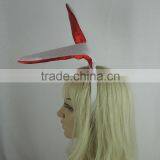 Red Satin Long Rabbit Ears Headdress Halloween Props Party Headwear thumbnail-4