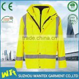 cheap fluorescent yellow construction worker uniforms winter windproof jacket