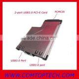 Two Ports USB3.0 to PCMCIA Card/ 2-port Usb3 Pcmcia Card