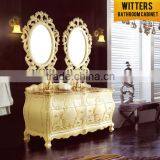 Wholesale European Noble Double Sinks Marble Bathroom Cabinet