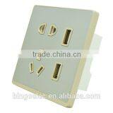 UK Type Stainless Steel Panel 5pin Wall Socket With Dual Usb Socket thumbnail-2