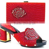 African dress shoes and bag set flower design shoes and matching bags