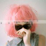 Top Fashion Short Human Hair Pink Wig TF thumbnail-1