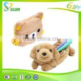 Custom Cute Plush Round Terry Cloth Furry Pencil Bag With Handle and Zipper thumbnail-3