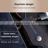 0.2M VOXLINK 5V 1A Gift Type Denim Key Chain USB Cable Charger Micro USB Data Cable for Xiaomi Samsung thumbnail-5