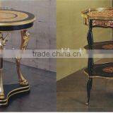 Italy Brilliant Crystal Decorated Side Table/Lamp Table, Attrative Ebony Wood Veneer Side Table/Lamp Table With Leather Detials thumbnail-3