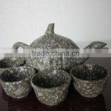 Creative Korean and Japanese Style White Maifan Stone Tea Sets With One Stone Pot With 4 Cups thumbnail-1