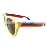 Rainbow Wood Sunglasses Leg Bamboo Wood Brown Lens Sun Glasses thumbnail-2