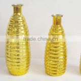new designed glass vase with electroplating