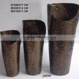 Rough Hammered Patterns Vase in Antique Brass Finish Made in Sheet Aluminium thumbnail-1