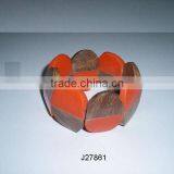 Wood and Resin Stretch Bracelets in Two Tone thumbnail-1