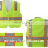5 Pockets Safety Muti Fuction Reflective Fluorescence Hi Viz Running Vest thumbnail-1