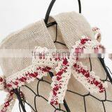 Small Rustic Tall Wire Basket With Handle for Storage thumbnail-2