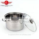 Best Selling New Shape Glass Lid 5pcs Stainless Steel Camping Pot/cooking Pot thumbnail-1