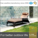 2015 New Products Ergonomic Garden Furniture All Weather PE Rattan outdoor high chaise lounge