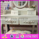 2016 Wholesale Fashionable White Wooden Makeup Vanity Table With Mirror W08H060 thumbnail-3