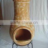 Clay Chimeneas Fire Pit With BBQ Grill and Metal Stand thumbnail-3