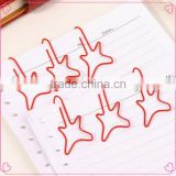 Business gift OEM guitar shaped red paper clip