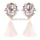 Bohemian Jewelry Rhinestone Gems With Alloy Plated Tassel Dangle Earrings thumbnail-2