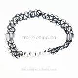 Factory Wholesale Plastic Big Fabric Black Choker Necklace thumbnail-5