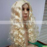 Wholesale Long Wave Heat Resistant Fiber Hair Side Part Blonde Synthetic Lace Front Halloween Wig thumbnail-2