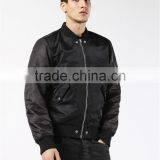 MGOO Manufacturer Custom Designs Mens Jackets Basic Plain Black Bomber Jackets 100 Cotton Long Sleeves Pockets thumbnail-2