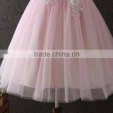 High Quality Boutique Girl Clothing Embroidery Flower Elegant Pink Fluffy Tulle Sleeveless Party Dresses Shiny Performance Dress thumbnail-6