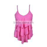 Wholesale Ladies Beautiful High Cut Sexy Pink One Piece Bathing Suits thumbnail-2