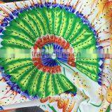 Women 2016 New Fashion Imitated Silk Nations Wind Bohemia Peacock Printed Scarf Small Square Scarves thumbnail-4