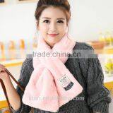 Brand Design Winter Scarf Women Faux Rabbit Fur Collar Fur Scarf Cross Warm Ladies Scarves thumbnail-4