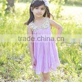 2017 Christmas Dress Chiffon With Gold Sequin Collar Dress Baby Kids Summer Dress thumbnail-4