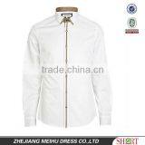 White Contrast Color Trim Long Sleeve Dress Shirt thumbnail-1
