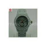 China Movement Silicone Rubber Wristband Plastic Case Grey Ice Watch for Men