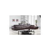 L.S28031J-China Brown Leather Sofa Set