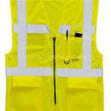 Work Wear Safety Vest With Zipper And Pouch
