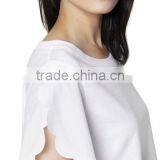 Oem Womens Chiffon Blank T-Shirts Wholesale Short Sleeve Fashion O Neck White T Shirts thumbnail-2