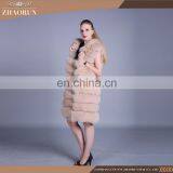 Wholesale China Import Fur Coat Hooded / Long Fur Vest Fur Coat With High Quality thumbnail-1