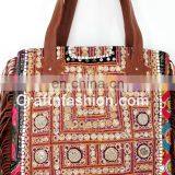 Vintage Banjara Handbag Leather Fringes- Latest Indian 2017 Vintage Embroidery Fringes Handbag thumbnail-5