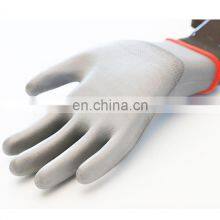Non Slip Nylon Dipped PU Finger Tip Touch Screen Labor Working Gloves thumbnail-4