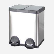 MAX-SN354A 2 Comparment 60l Stainless Steel Foot Pedal Waste Bin for Office Dustbin