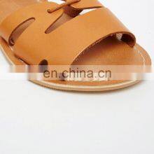 Women Simple Design Brown Beautiful Flat Lace up Shoes Ladies Sandals ( Also Available in Leather) thumbnail-4