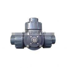 COVNA DN20 3/4 Inch 3 Way T Port Lever Operated PVC Plastic True Union Ball Valve thumbnail-3