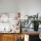 Red and Yellow Flower Lace Embroidered Tablecloth Fabric Wholesale Round Wedding Table Cover thumbnail-4