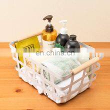 Canastilla Para Guardar Fruta Metal Wire Storage Pantry Organizer Easy Carry Outdoor Picnic Fruit Basket With Wooden Handle thumbnail-5