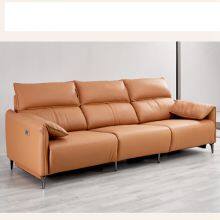 New Modern Minimalist Designer Leather Sofa Straight Row Living Room Three-Position Armrest Folding Multifunctional Sofa thumbnail-3