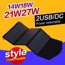 27 watt folding portable solar charger pack bag for mobile phone tablet camera