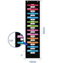 12 Pockets Storage Pocket Chart Hanging Wall File Organizer for Classroom and Office thumbnail-2