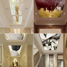 Hand-painted Stained glass octagonal Dome Decorative ceiling Mosaic art glass light Covered Panes Style Unique Design Novel Eco- thumbnail-1