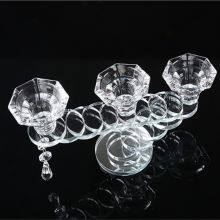 European Crystal Candlestick Holder 3 Heads Candle Holder Wedding Hotel Supplies Crystal Glass Candle Holder thumbnail-5
