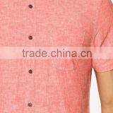 Coral Linen Textured Men's Shirts Summer Cool Button Up Shirts Quality Choice thumbnail-3